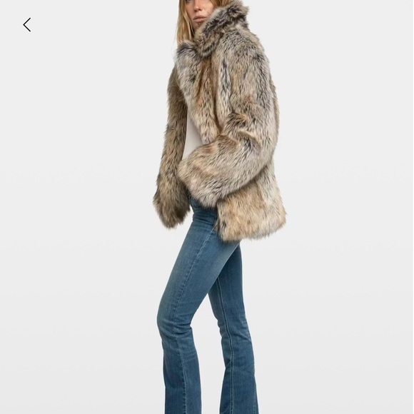 Zadig & Voltaire Faux Fur Jacket in Brown and Black - Picture 8 of 8